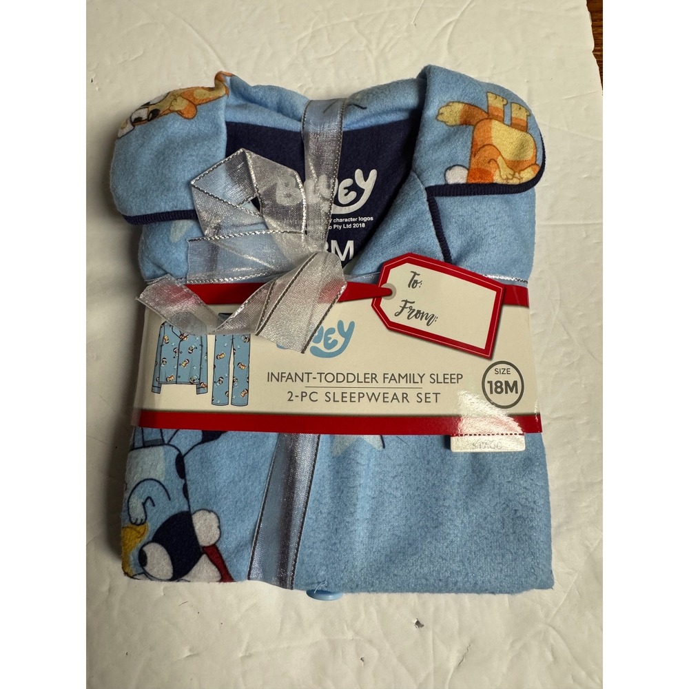 Bluey Infant Toddler Family Sleep 2PC Pajama Set‎ Size 18M Blue